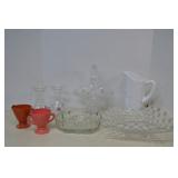 MISC Vintage Clear & Milk Glass Home Decor