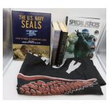 US Navy Seals and Special Forces Flag & Books
