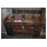 Antique Alligator  Dome Top Steamer Trunk