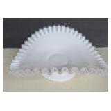 Fenton Milk Glass Silver Crest Banana Bowl - 12'