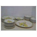 Vintage Japan Floral Stonewear Dish Set