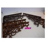 Six Vintage Cast Iron Shelf Brackets