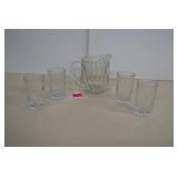 Vintage Jeanette National Clear Glass Pitcher &