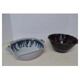 Two Signed Nice Pottery Bowls Decor