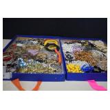 Two Trays Of Costume Jewelry -Tray Not Included-