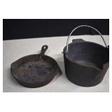 Vtg. Mini Cast Iron Wagner Ware Pan & Unbranded