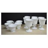 Vintage Indiana Harvest Grape Milk Glass Goblets &