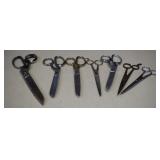 Seven Pairs Of Forged Steel Scissors