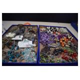 Two Trays Of Costume Jewelry -Tray Not Included-