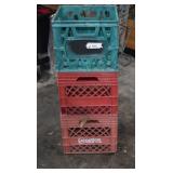 Three Stackable Plastic Crates
