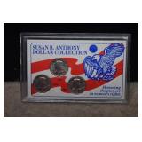 Three S.B. Anthony Dollars, 1979P, 1980D & 1981S
