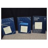 Three Partial Wheat & Memorial Cents Albums w/Coin