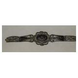 Vtg 1940s Style Filigree Niello Enamel Scene