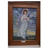 Vintage Framed Needlepoint Pinky. 24'x30'
