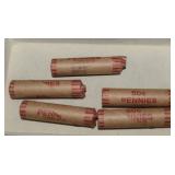 Five Rolls of Wheat Pennies