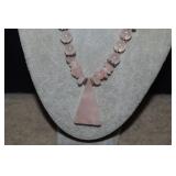Rose Quartz Beaded Necklace and Pendant