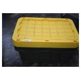 Three 27 Gallon Storage Totes With Lids