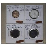 1938A, 1941J, 1941A, 1942A Germany Third Reich