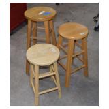 3 Different Height Wooden Stools