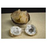 2- Small Matching Geode Clusters & Small 14.5 oz.