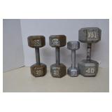 Lot Of 4 Hexagonal Dumbells