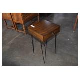 Wood & Metal Side Table w/ One Drawer