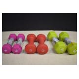 3- Sets Of Neoprene Dumbbells,3 & 5 Pound
