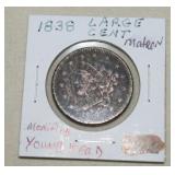 1838 Matron Head/Young Head Large Cent
