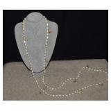 WHBM Long Strand of Peals w/ Gold Tone Branch