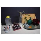 Vintage Items,Hand Blown Pitcher,Trays,Wine Carafe