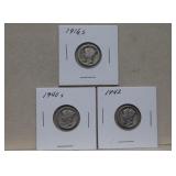 1916S, 1940S, 1942 Mercury Silver Dimes