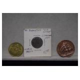 Two Mason Medallions, Copper Constellation Frigate