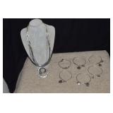 Chico's Silver Tone Necklace,Six Alex & Ani Bangle