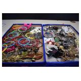 Two Trays Of Costume Jewelry -Trays Not Included-