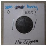 2000D - No Copper Penny (Err??)