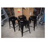 4 Metal Black Stacking 24in Stools (New in Box)