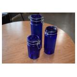 Cobalt Blue Canister Trio Set