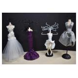 Four  Mannequin Jewelry Display Stands