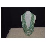 Multi-Strand Turquoise Chip & Bead Necklace