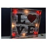 LOVE Lighted Wood & Metal Wall Art