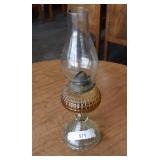 Antique Oil Lamp w/ Square Waffle-Like Pattern