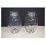 Two  Quality Glassware Cold Drink Dispensers