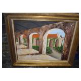 Nicely Framed 'Old California' Painting On Canvas