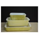 Vintage Yellow & Green Pyrex Baking & Refrigerator