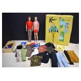 Vintage Ken & Allan Dolls,1961 Ken Case & Lots Of
