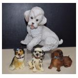 Vintage Royal Crown Porcelain Poodle Dog & Three
