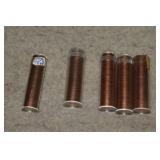 Five Coin Tubes of Unc. Pennies 1960 to 1963D Mix