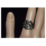 Sterling Entwined Love Knot Rings  Sz 10-3/4