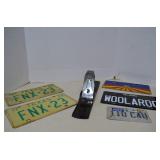 Vintage Lot Stanley Hand Plane & License Plates