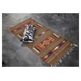 Fur Pillow & Southwestern Style Rug